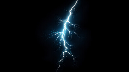 Lightning strike illuminating dark night sky with electric energy