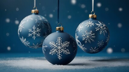 Snowflake-Themed Blue Christmas Ornament