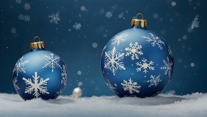 Snowflake-Themed Blue Christmas Ornament
