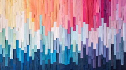 Obraz premium Vibrant Abstract Background with Colorful Paper Strips in Varying Tones and Textures Creating a Layered and Textured Wall Art Design