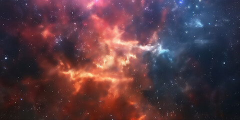 Naklejka premium Colorful Nebula illustration in space version 12