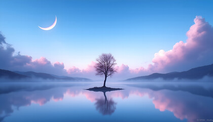 sunset over the lake