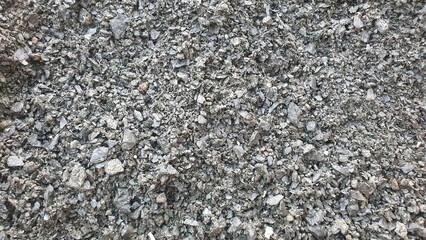 Gray crushed stone for road construction
