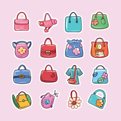 collection of cute vector children's bag stickers