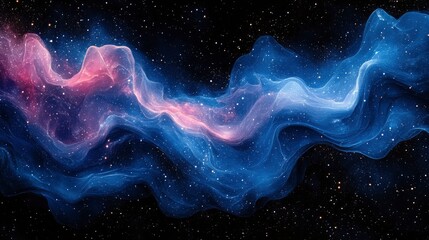 Obraz premium Dreamy cosmic waves in vibrant nebula colors