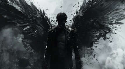 Obraz premium angel falling from sky