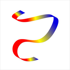 blue yellow red flag color gradient ribbon vector eps