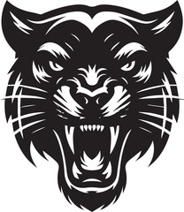 Fototapeta premium head of a panther, angry panther head logo Silhouette vector.