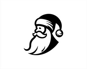 Christmas Santa Claus Silhouette Logo Design Vector Illustration