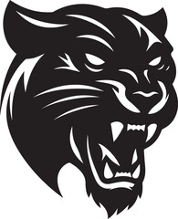 head of a panther, angry panther head logo Silhouette vector.