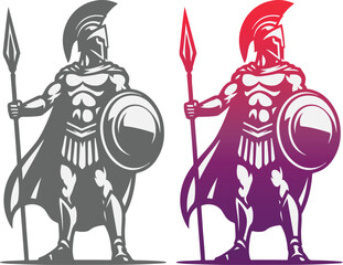 Sparta Warrior Logo Design Template