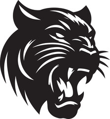 head of a panther, angry panther head logo Silhouette vector.