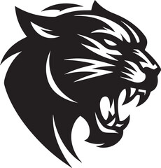 head of a panther, angry panther head logo Silhouette vector.