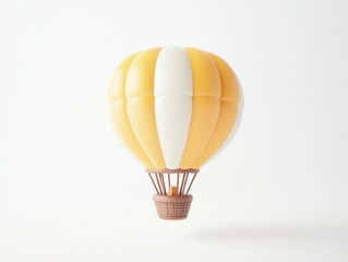A cheerful hot air balloon floats gently. AI.