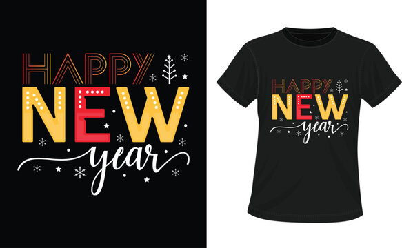 Happy New Year 2025 Typography T-Shirt Design, New Year Crew 2025 Shirts, Happy New Year SVG,New Year Celebration T-Shirt