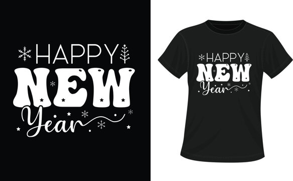 Happy New Year 2025 Typography T-Shirt Design, New Year Crew 2025 Shirts, Happy New Year SVG,New Year Celebration T-Shirt