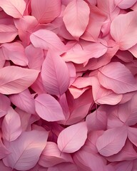 Obraz premium A vibrant arrangement of pink leaves creating a lush, decorative background.