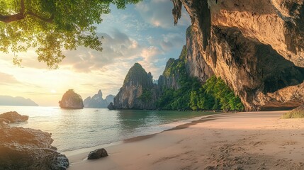 A 4K image of Chang Phuek, positioned below a steep rocky mountain.