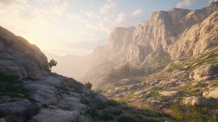 A 4K image of Chang Phuek, positioned below a steep rocky mountain.