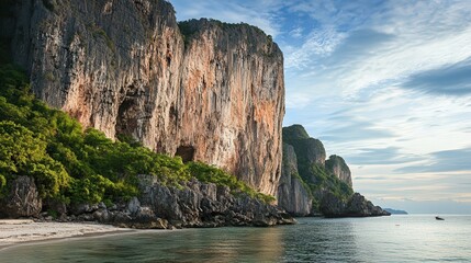 A 4K image of Chang Phuek, positioned below a steep rocky mountain.