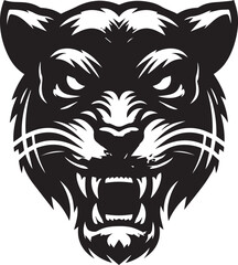 Fototapeta premium head of a panther, angry panther head logo Silhouette vector.