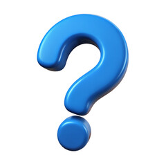 3d rendered cute illustration of the question mark image, isolated on a white background for cutting. The concept is puzzlement, misunderstanding, searching for information, quiz