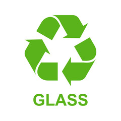 Recycle symbol for glass waste