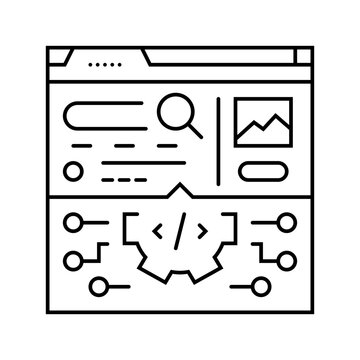 search algorithm seo line icon vector. search algorithm seo sign. isolated contour symbol black illustration