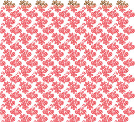 a red and white flower pattern on a white background_