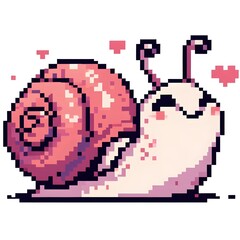 Fototapeta premium 달팽이, 픽셀아트, jpeg (Snail, pixel art, jpeg)