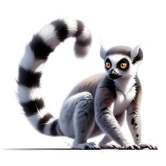 Fototapeta premium 알락꼬리 여우원숭이, 애니메이션 아트, jpeg (Ring tailed lemur, animation art, jpeg) 