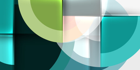 Obraz premium Circle and semi circle geometric background. Vector Illustration For Wallpaper, Banner, Background, Card, Book Illustration, landing page