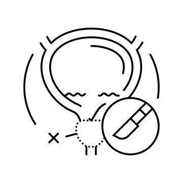 prostatectomy urology line icon vector. prostatectomy urology sign. isolated contour symbol black illustration
