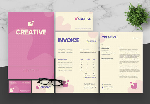 Beige and Pink Stationery