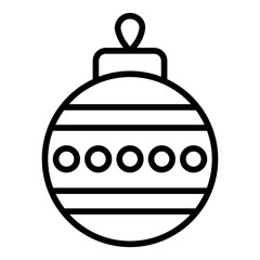 Christmas bauble ball icon for festive tree decoration and holiday ornamentation