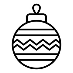 Fototapeta premium Christmas bauble ball icon for festive tree decoration and holiday ornamentation
