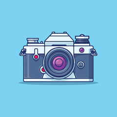  2D camera web icon in line style