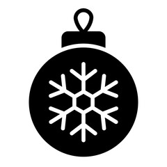 Fototapeta premium Christmas bauble ball icon for festive tree decoration and holiday ornamentation