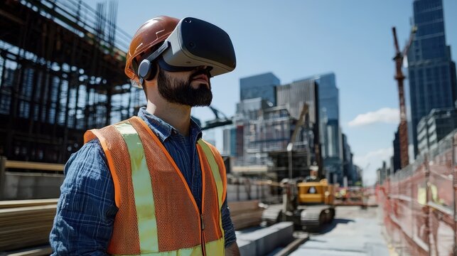 Immersive vr experience enhancing construction training urban job site virtual reality outdoor close-up worker safety