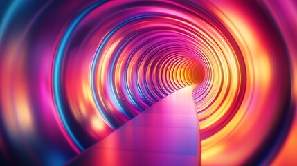 Obraz premium Vibrant light tunnel experience abstract art digital environment