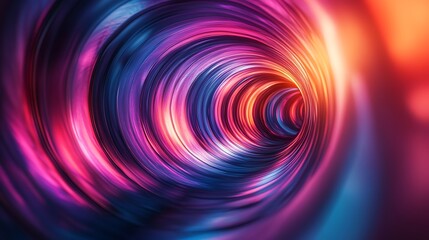Obraz premium Vibrant light tunnel digital art abstract colorful close-up