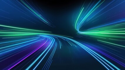 Imagine a scene of abstract, high-speed motion through a digital tunnel.