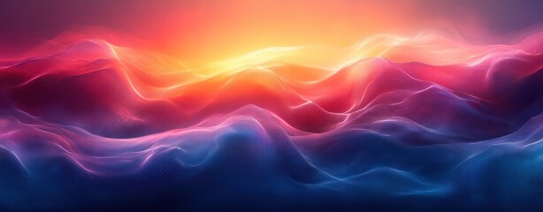 Fototapeta premium Vibrant Abstract Digital Art Waves Background