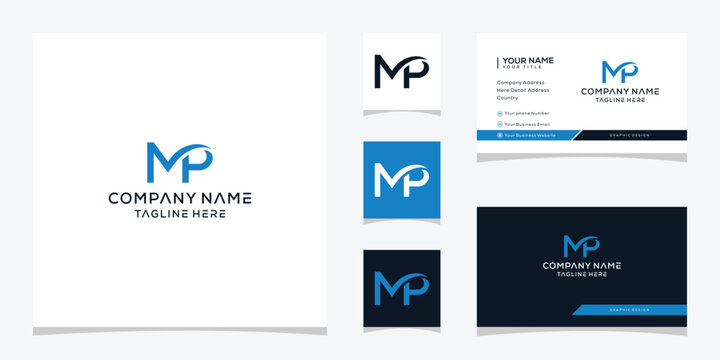 letter MP font typography, logo design template