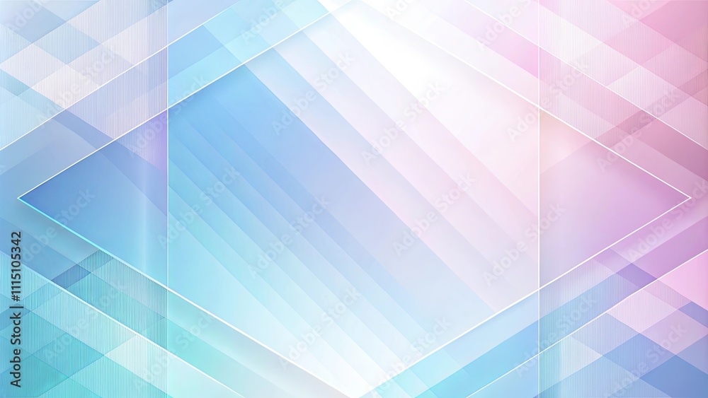 Wall mural abstract pastel geometric background with diagonal lines and overlapping shapes