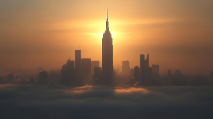 Obraz premium The New York skyline is shrouded in ice as a rare polar vortex brings freezing temperatures