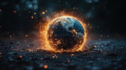 Fototapeta premium The planet is experiencing increasing damage due to global climate change