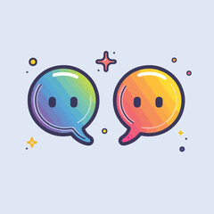 Naklejka premium 2D chat web icon in line style