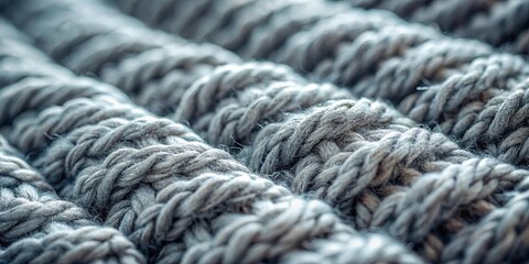Close-up Texture of a Soft, Gray Knit Fabric with a Detailed, Textured Surface