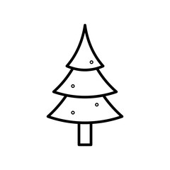christmas tree line icon